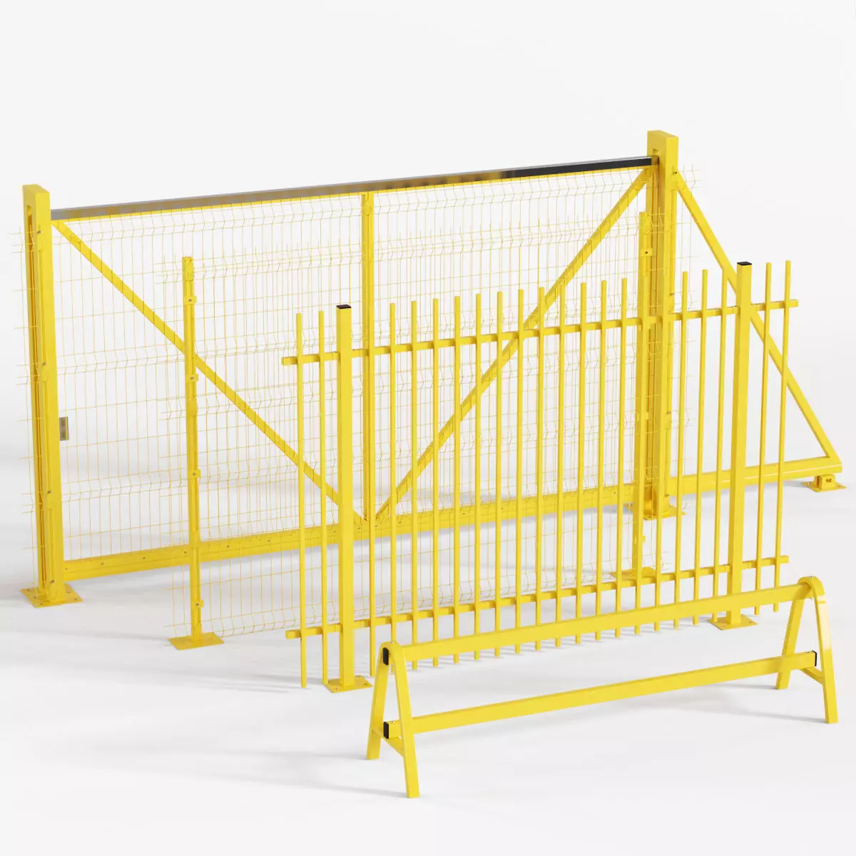 Sliding Gates and Fence 3D model_0