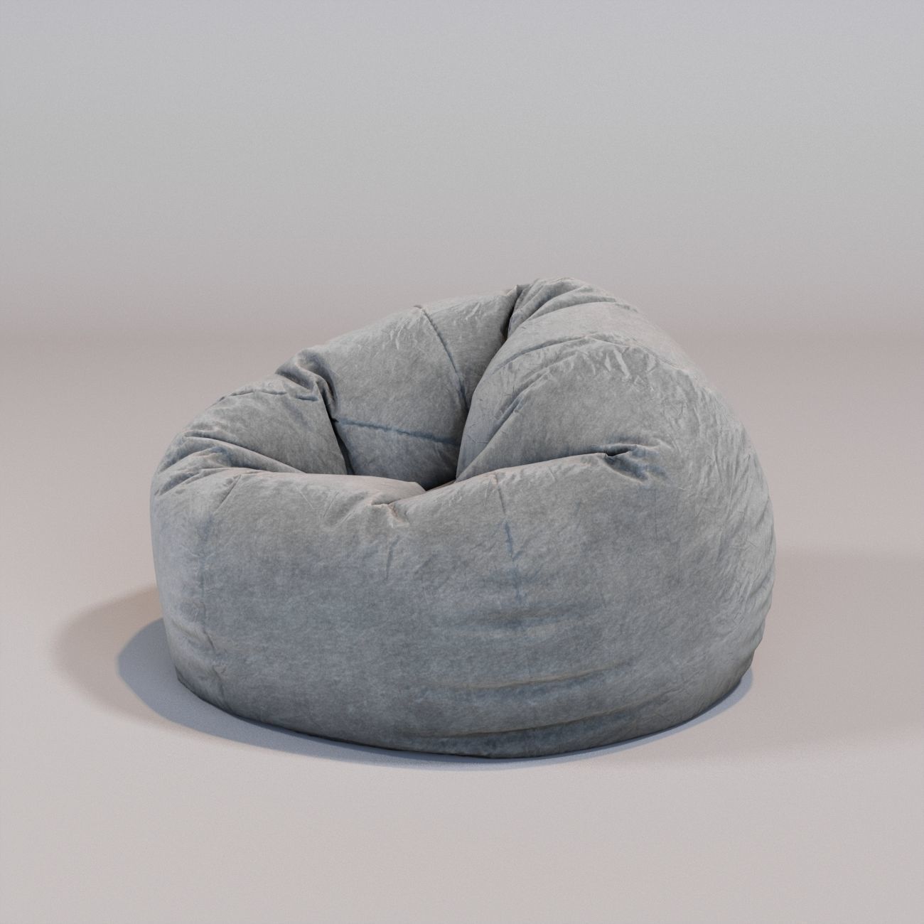 round bean bag 3D model_1