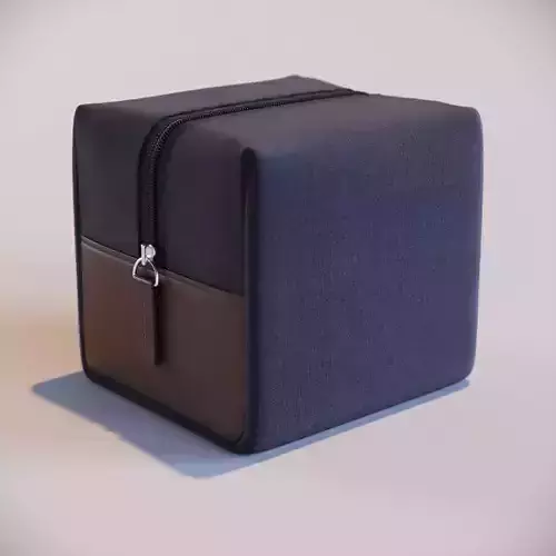 cube fabric leather cosmetic travel bag