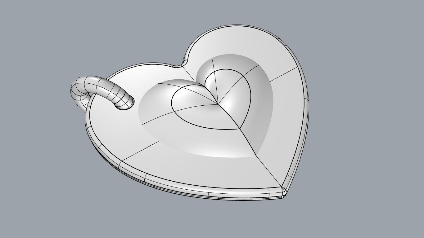 Heart pendant 3D model_4