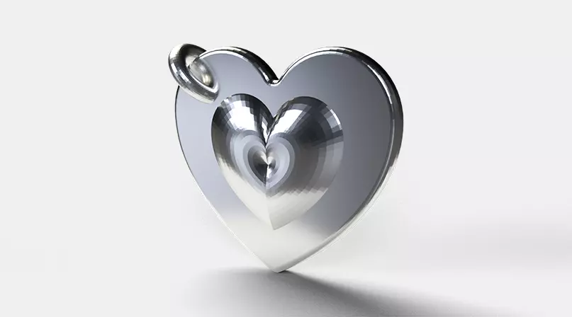 Heart pendant 3D model_0