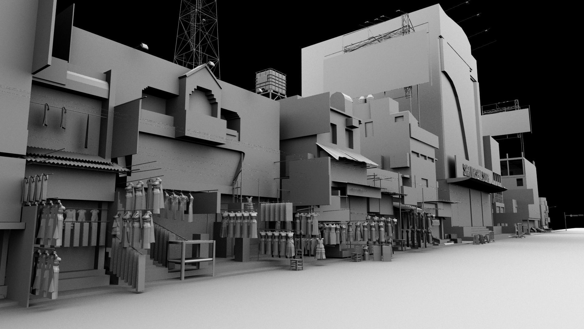 market bazaar street road 3d model 3D model_97