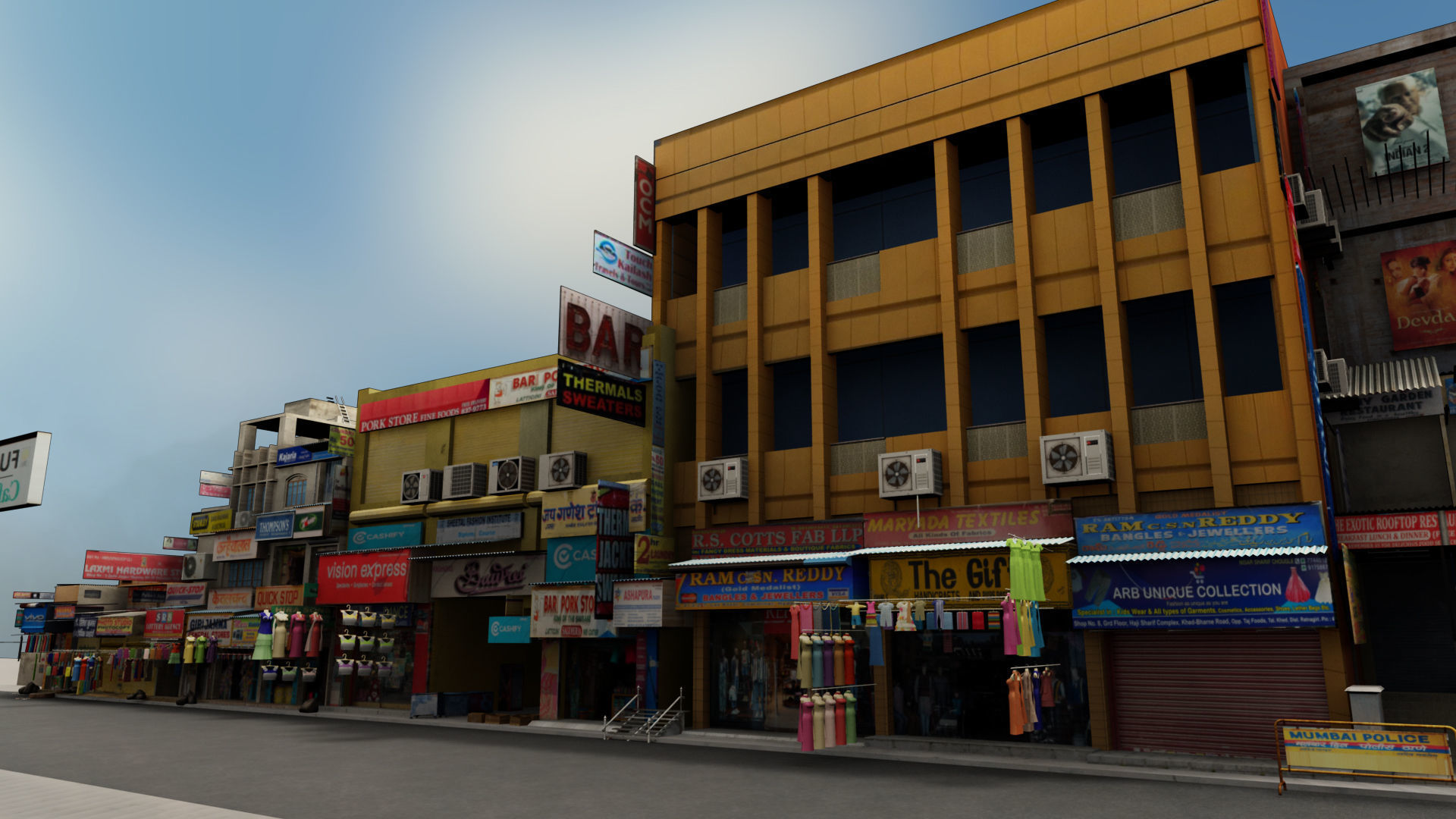 market bazaar street road 3d model 3D model_71