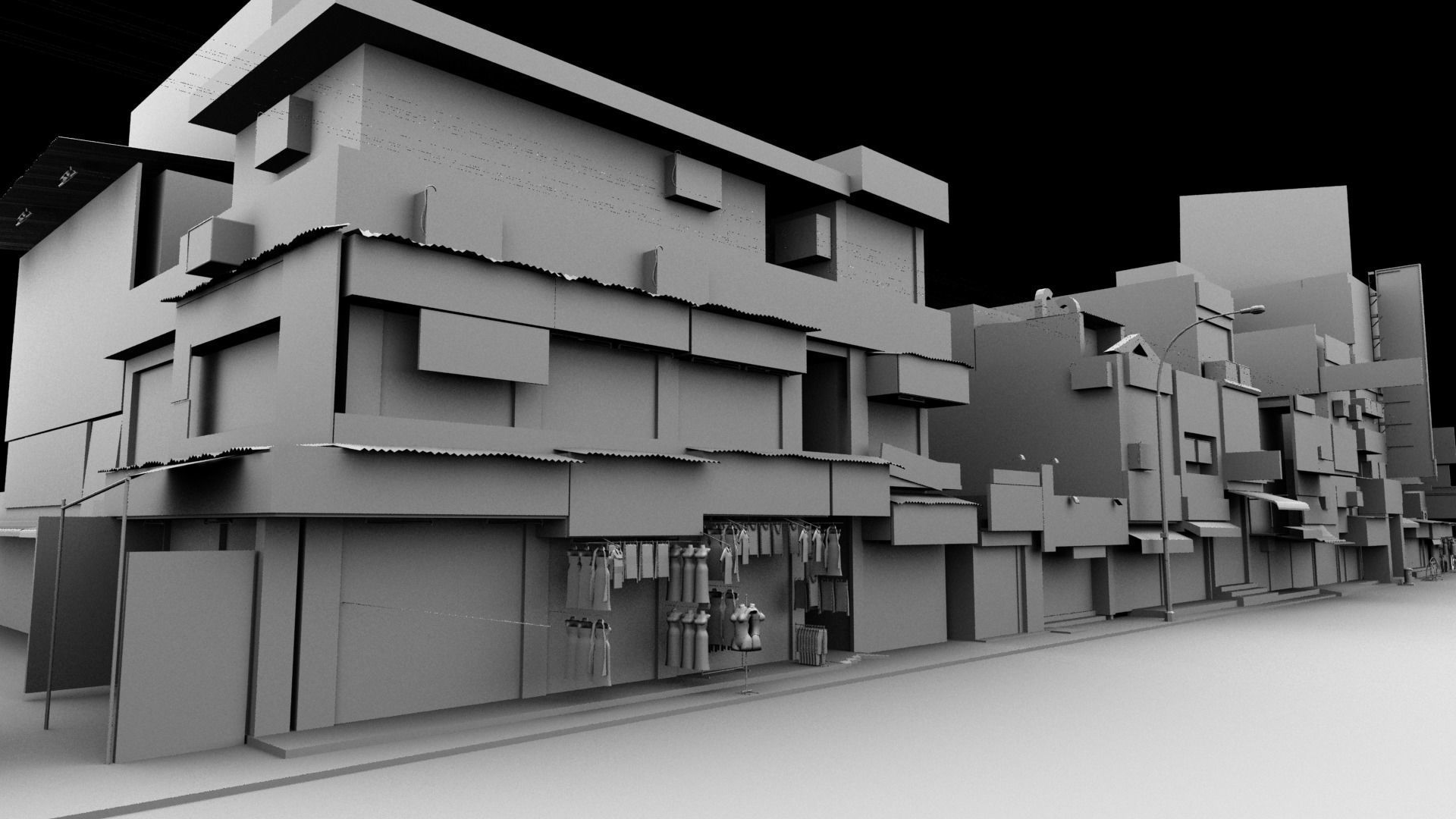 market bazaar street road 3d model 3D model_120