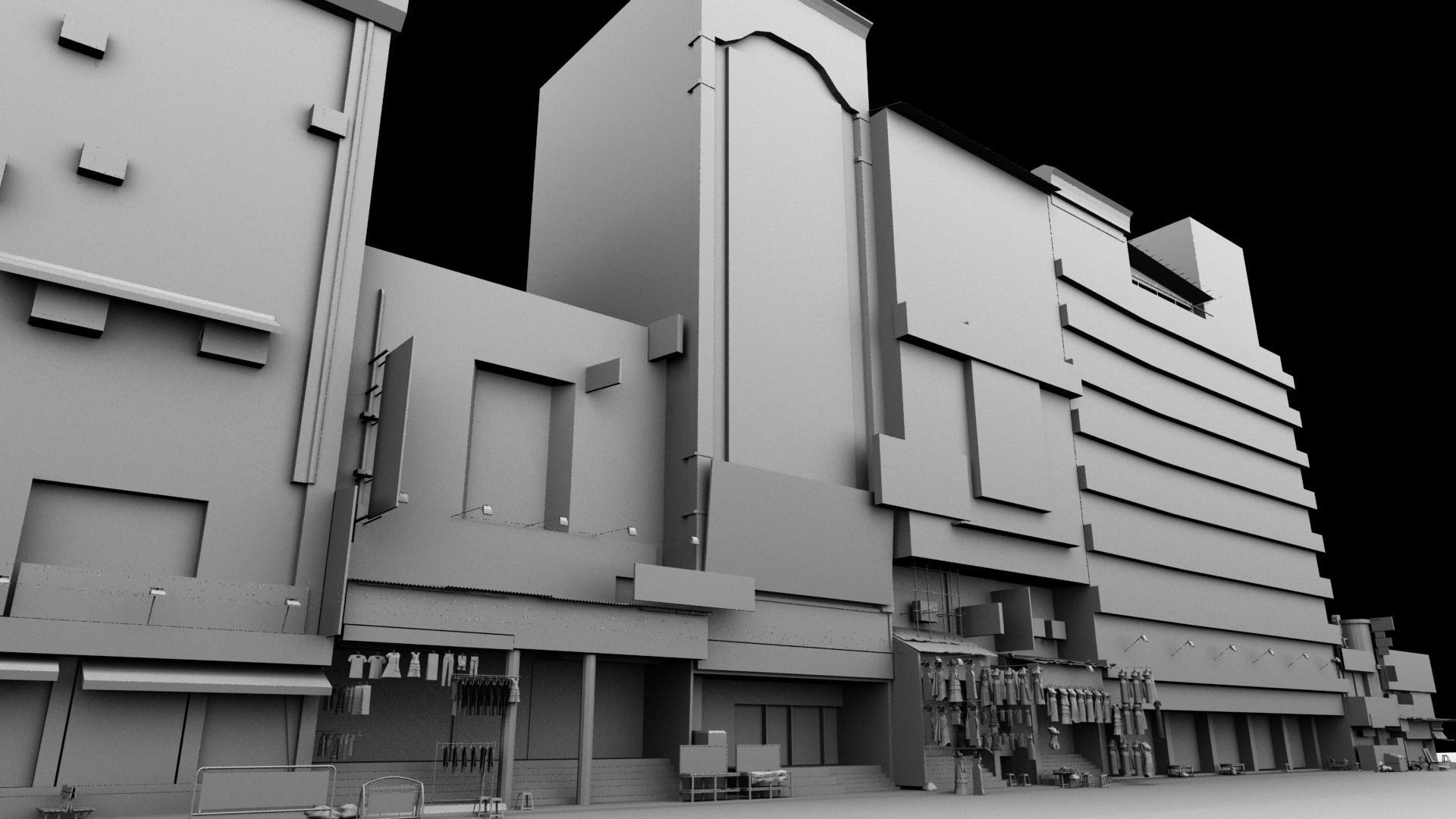 market bazaar street road 3d model 3D model_117