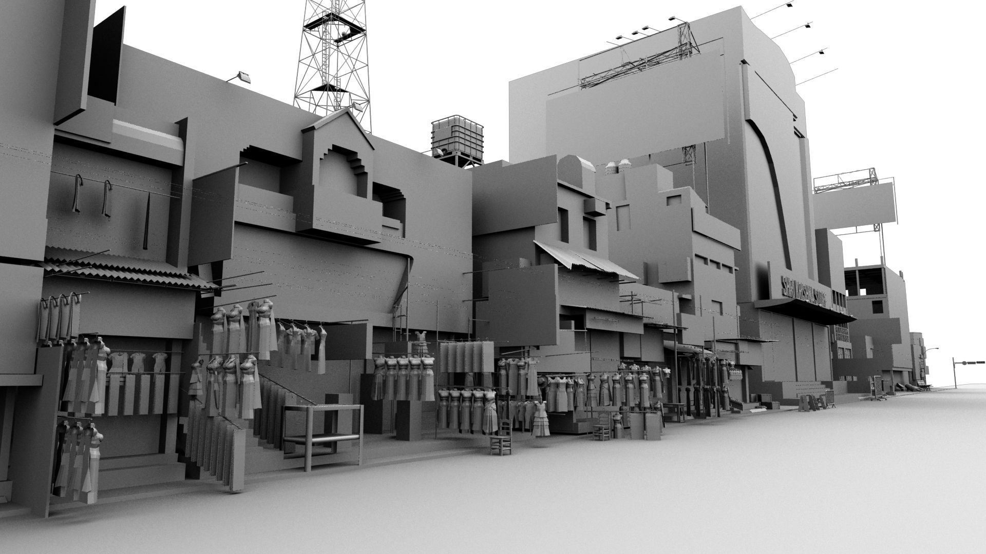 market bazaar street road 3d model 3D model_119