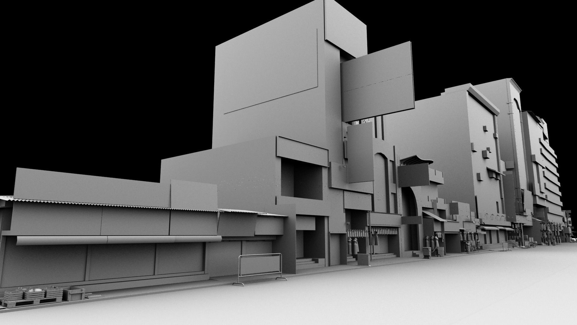 market bazaar street road 3d model 3D model_110