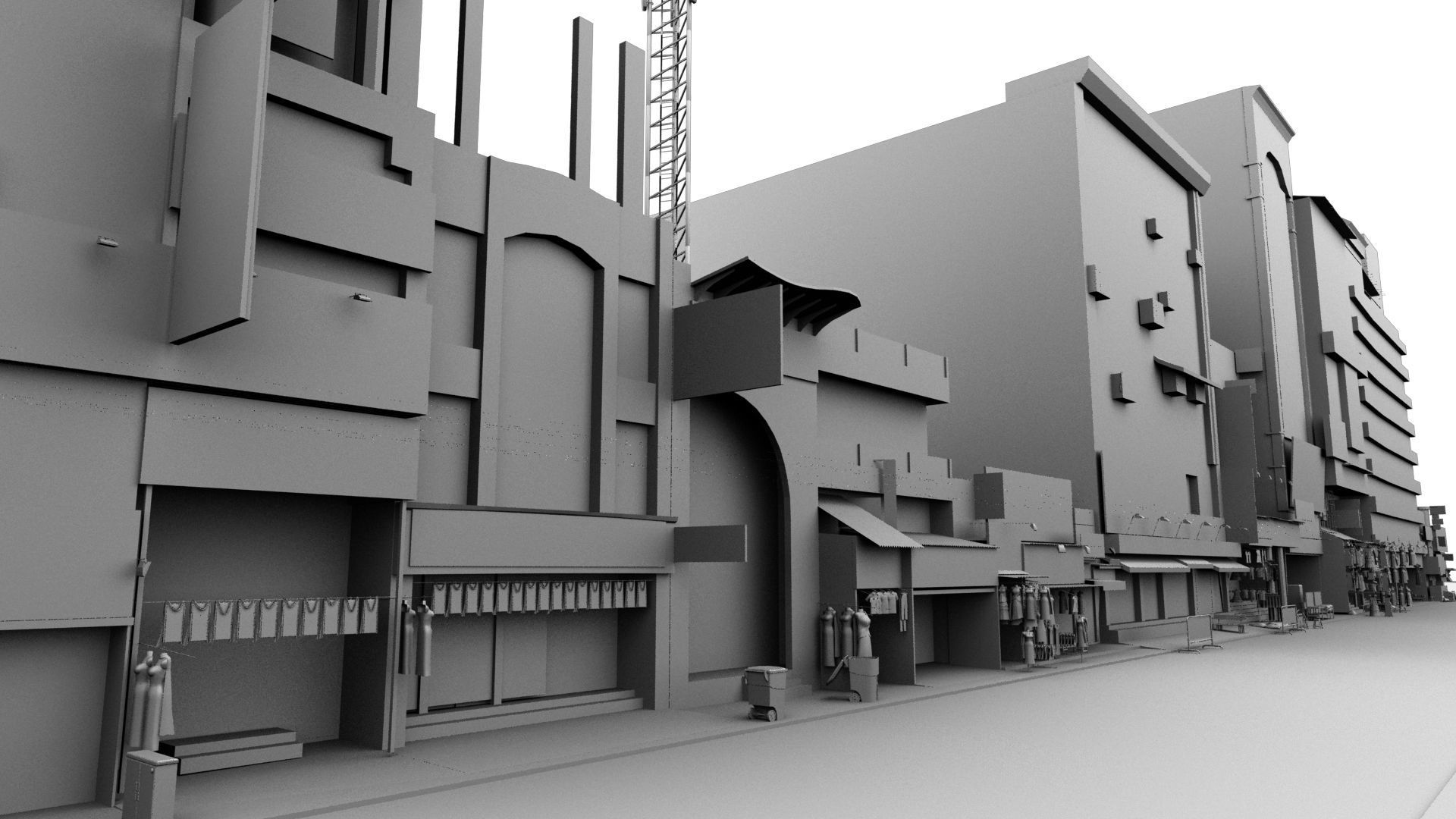 market bazaar street road 3d model 3D model_111