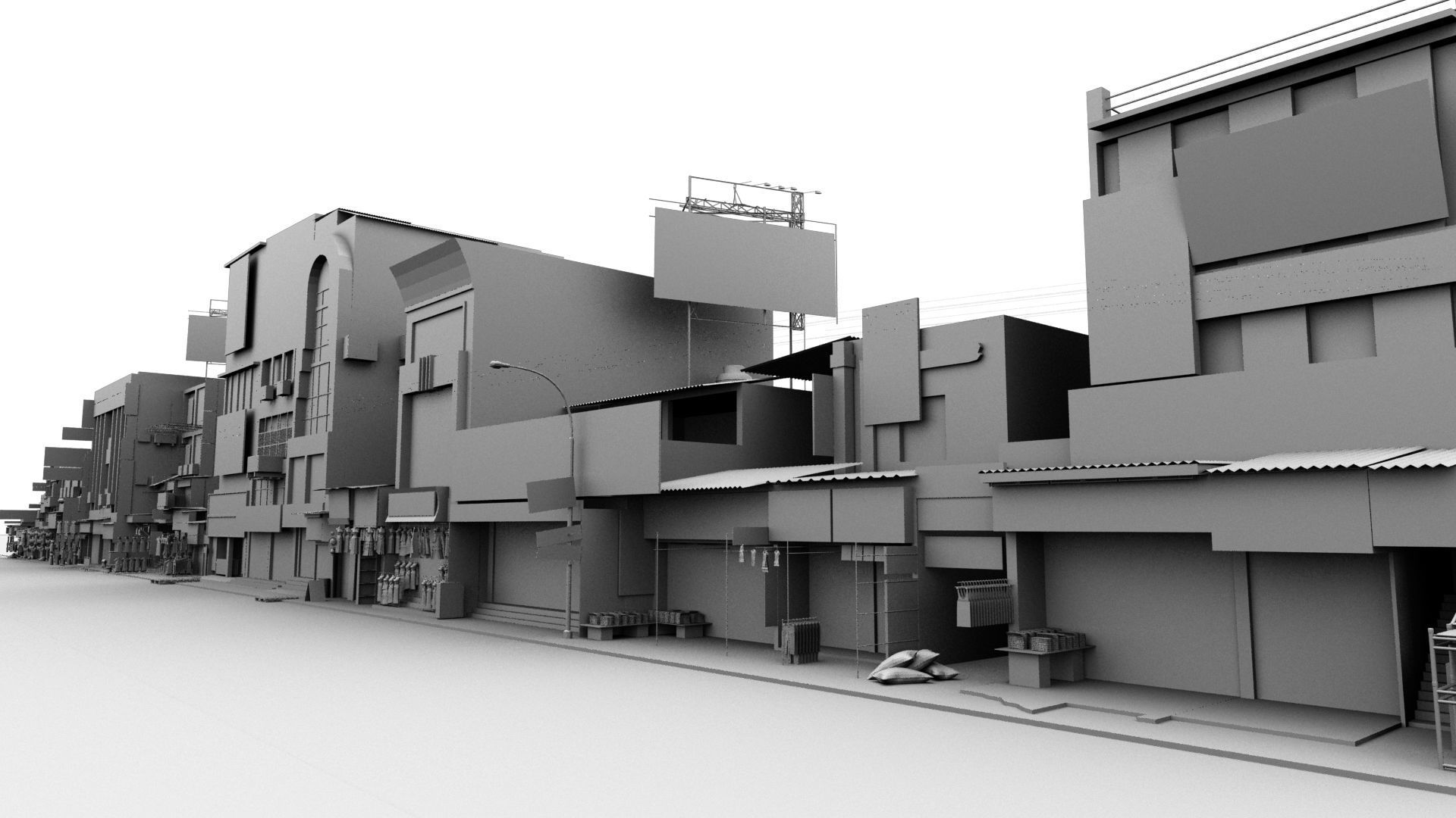 market bazaar street road 3d model 3D model_106