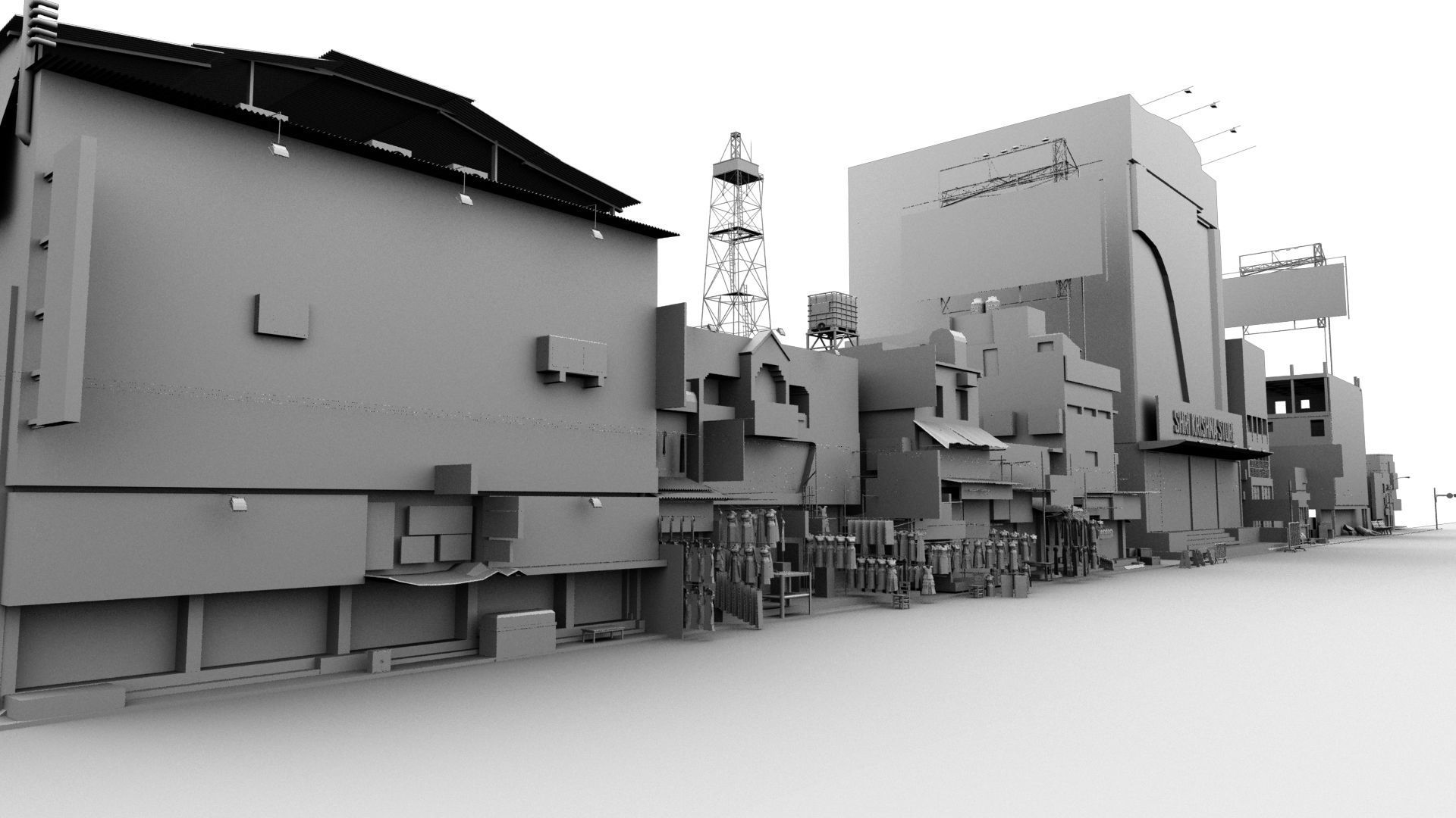 market bazaar street road 3d model 3D model_121