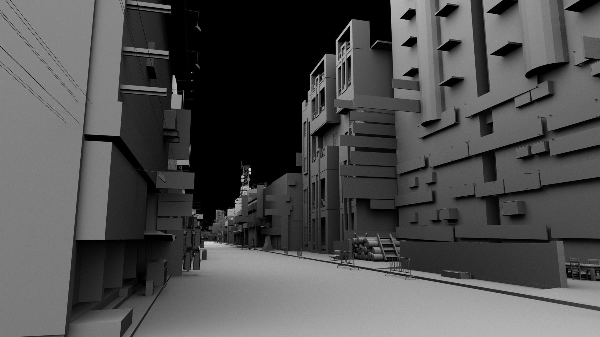 market bazaar street road 3d model 3D model_108