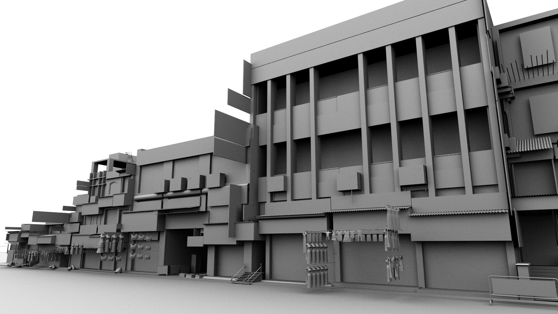 market bazaar street road 3d model 3D model_103