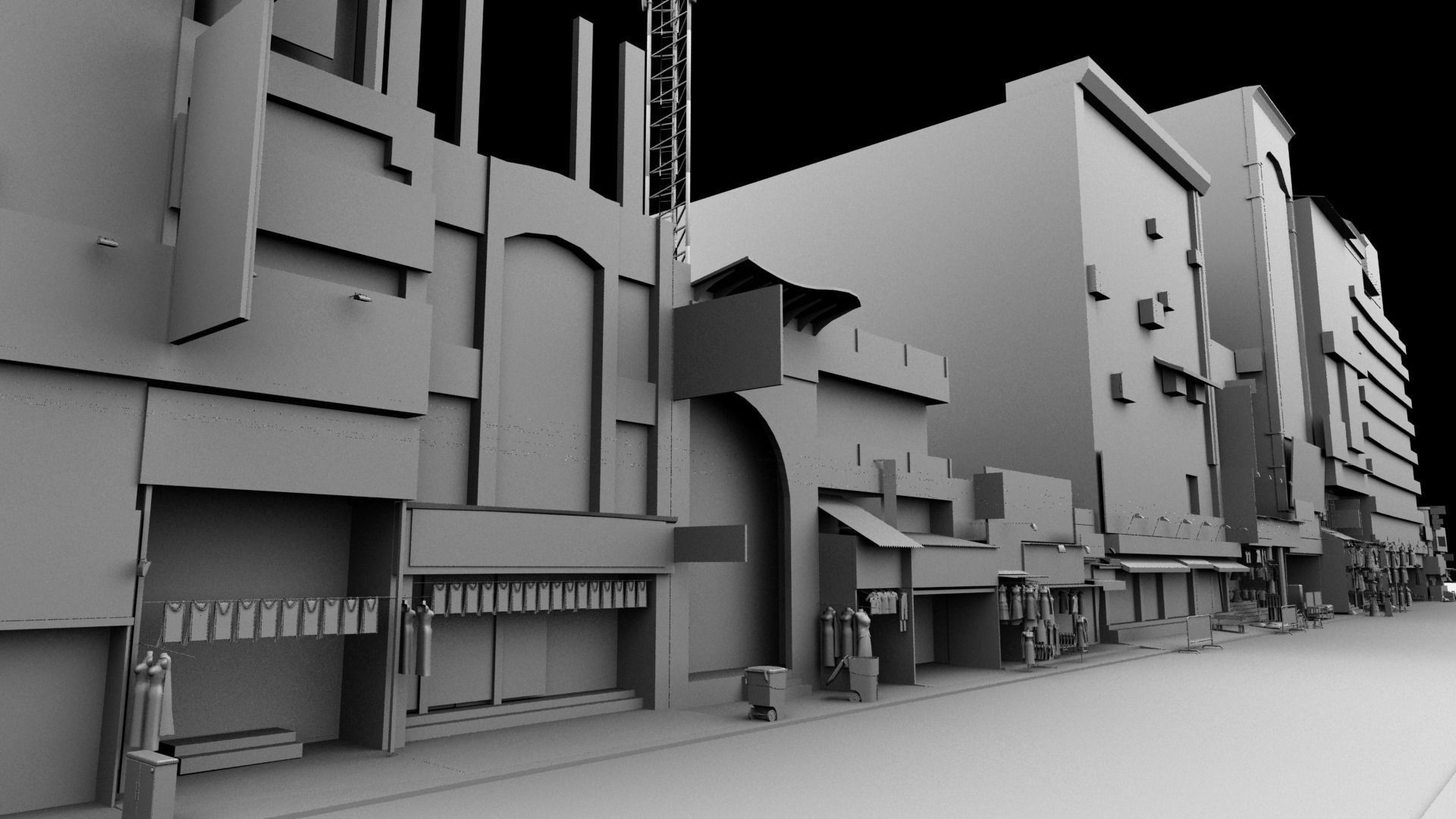 market bazaar street road 3d model 3D model_23