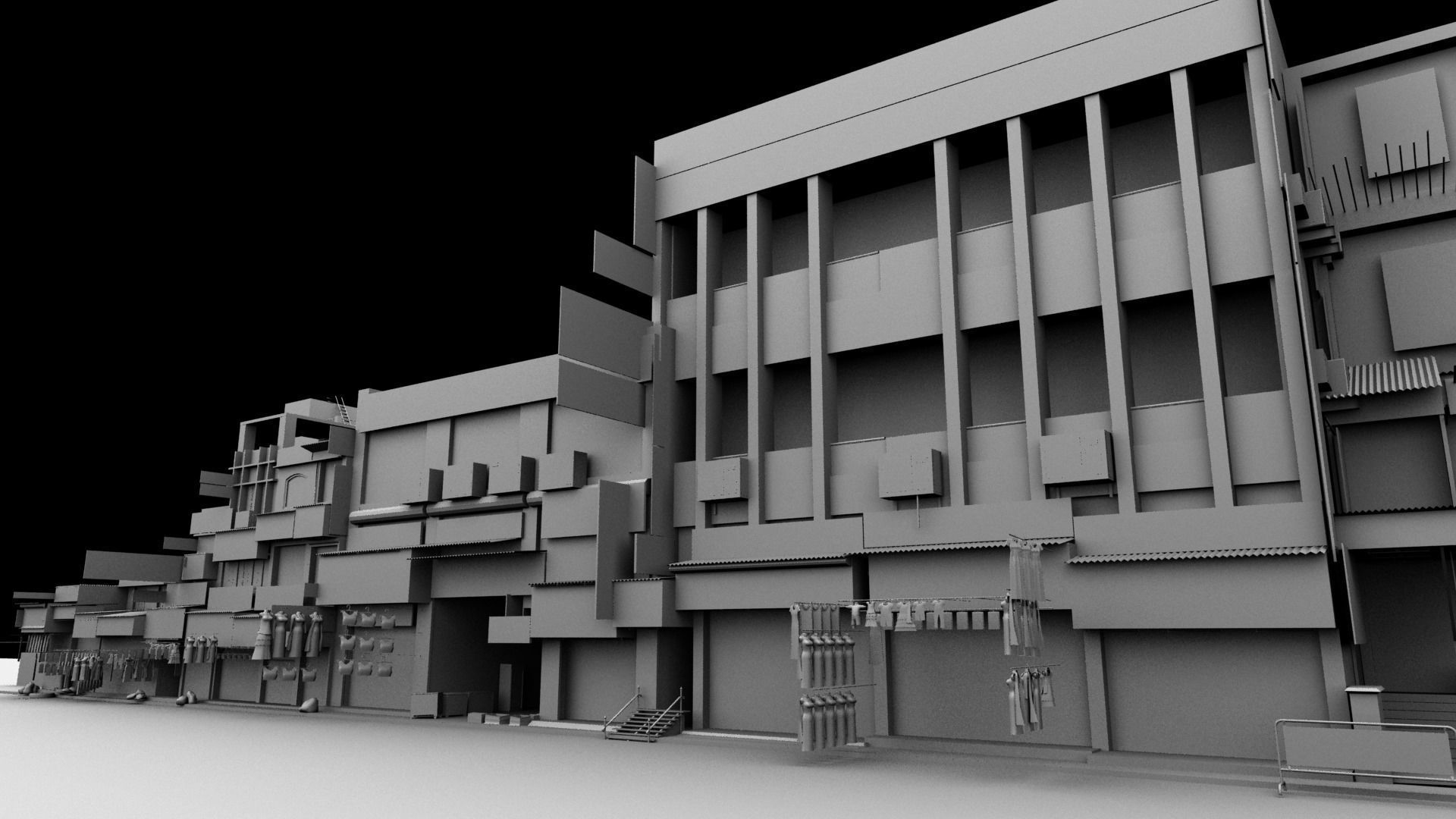 market bazaar street road 3d model 3D model_132