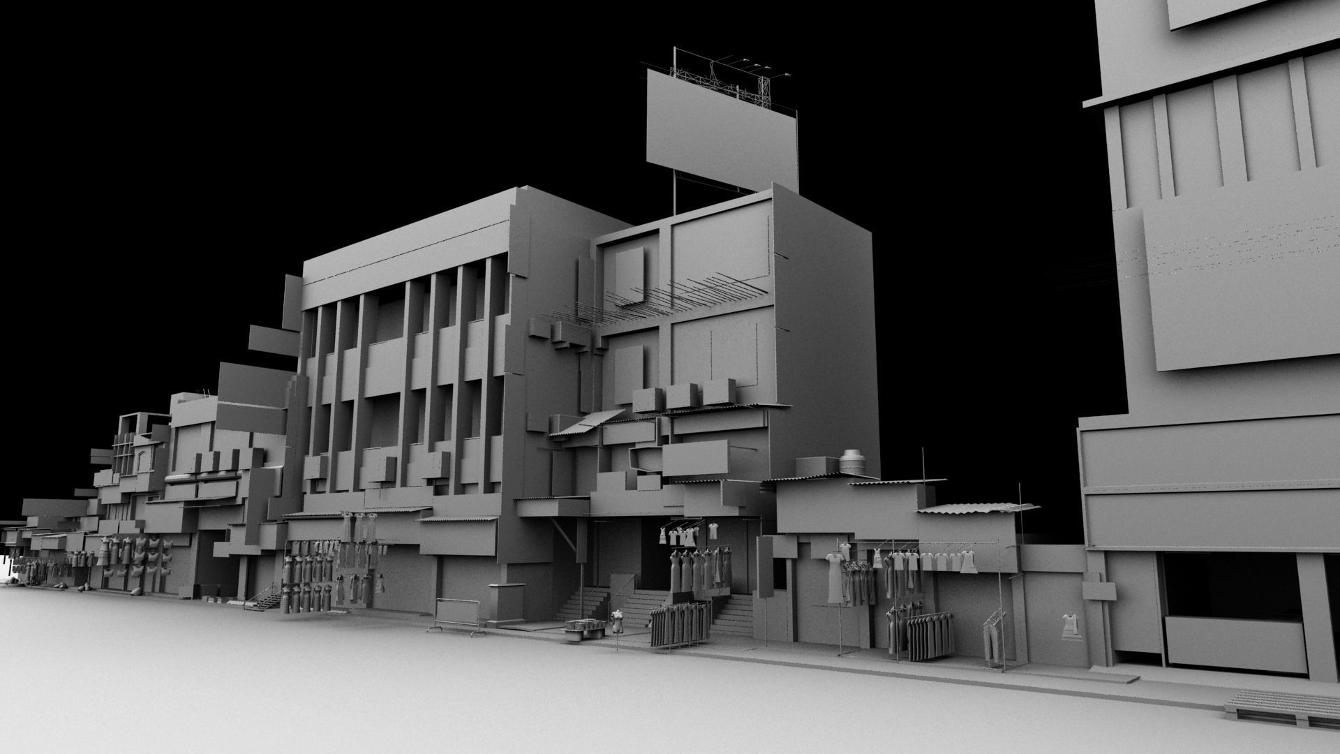 market bazaar street road 3d model 3D model_43