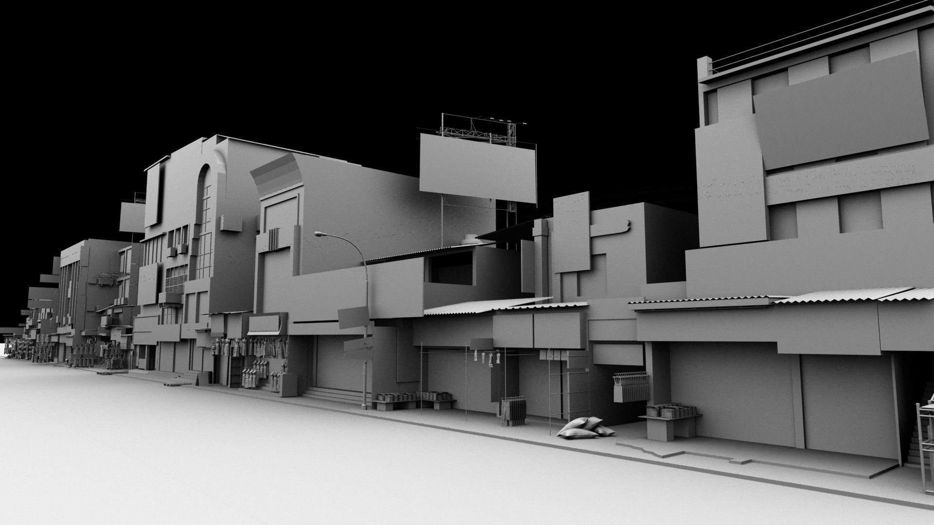 market bazaar street road 3d model 3D model_123