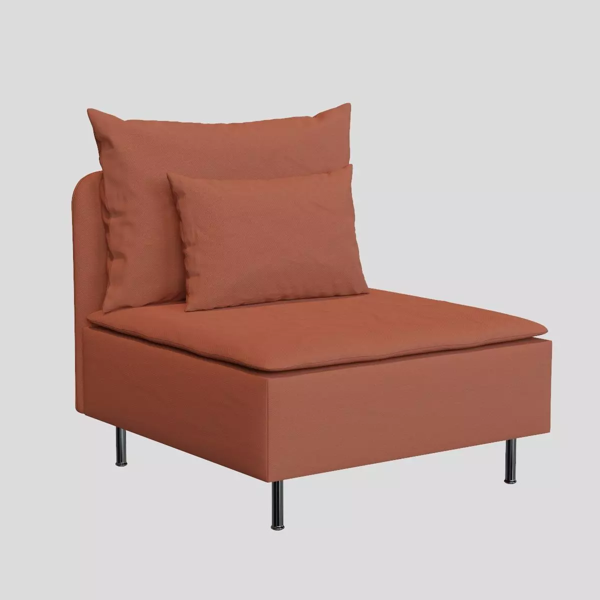 Soderhamn orange lounge chair with cushion 3D model