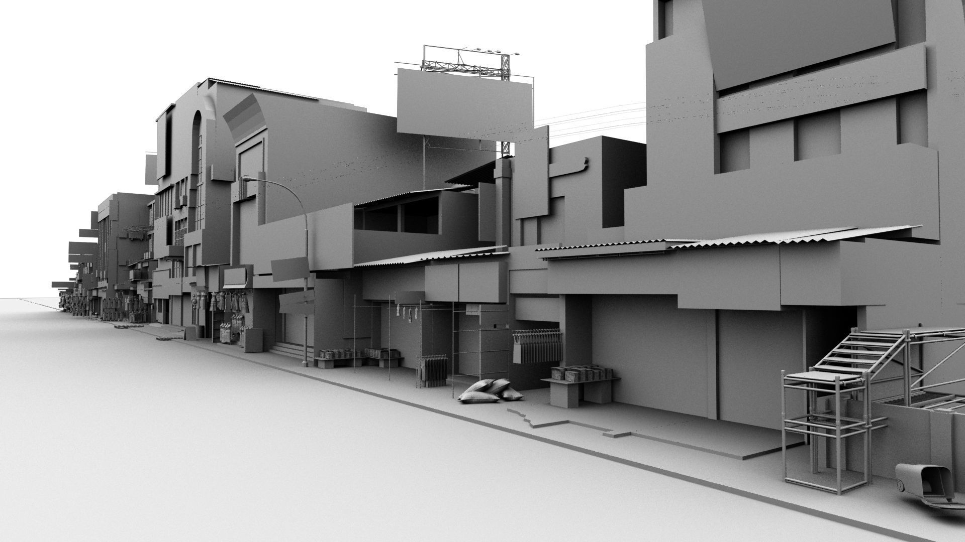 market bazaar street 2 road 3d model 3D model_2