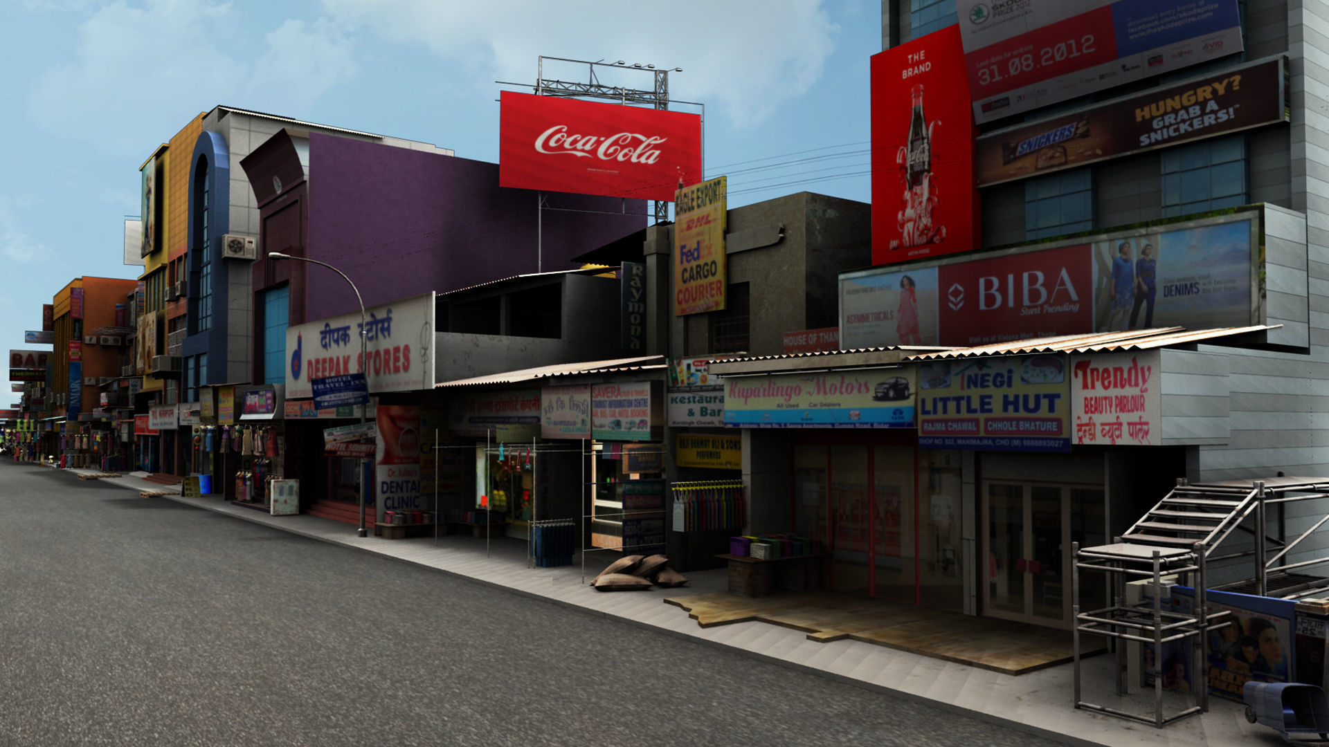 market bazaar street 2 road 3d model 3D model_34