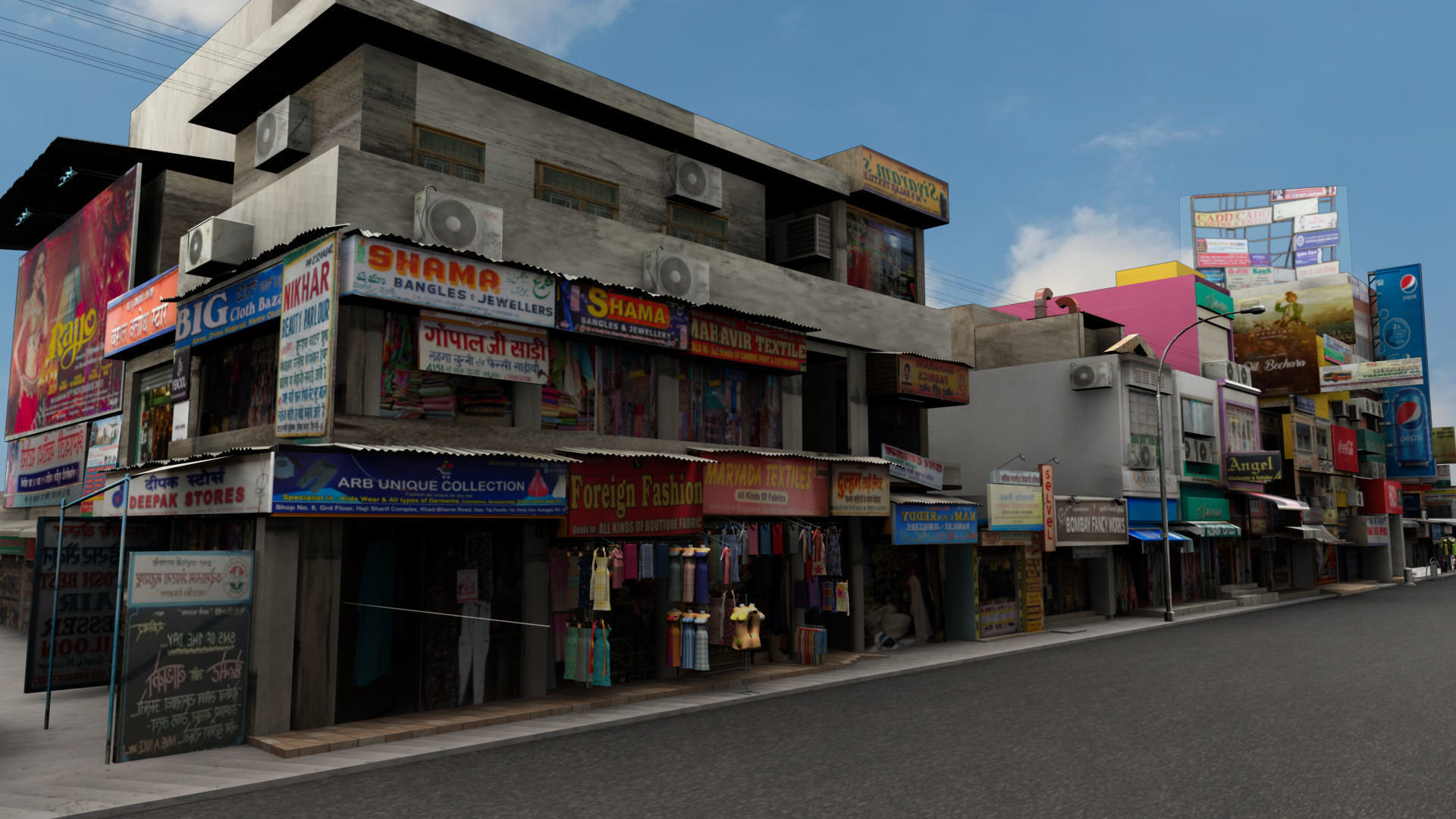 market bazaar street 2 road 3d model 3D model_9