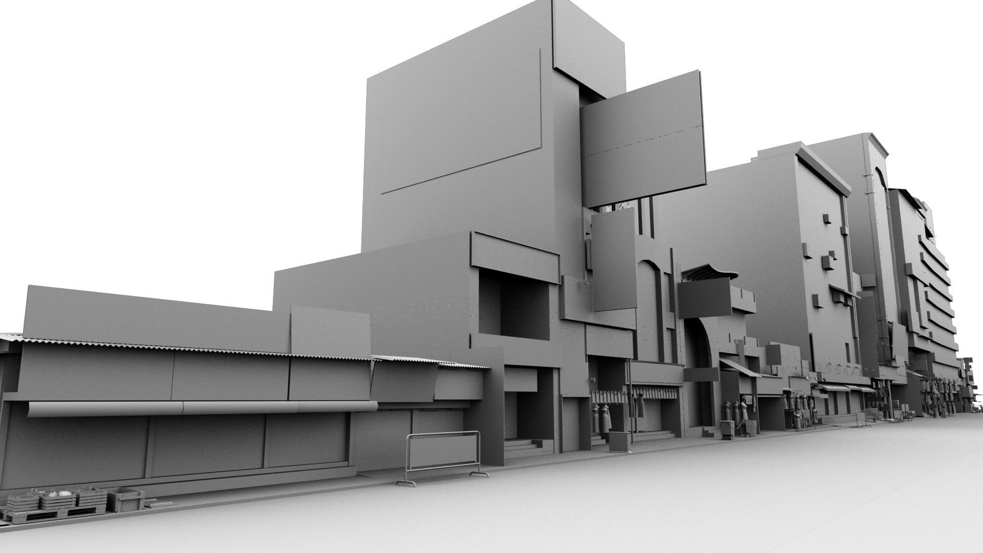 market bazaar street 2 road 3d model 3D model_38