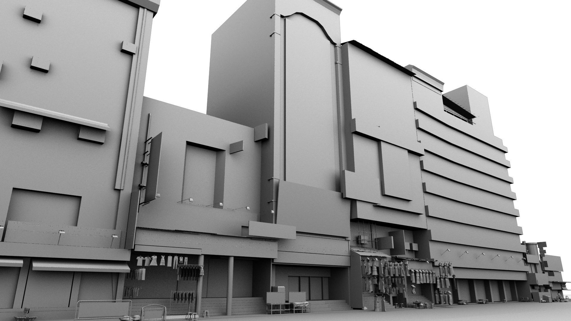 market bazaar street 2 road 3d model 3D model_36