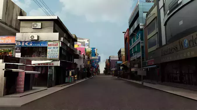 market bazaar street 2 road 3d model 3D model