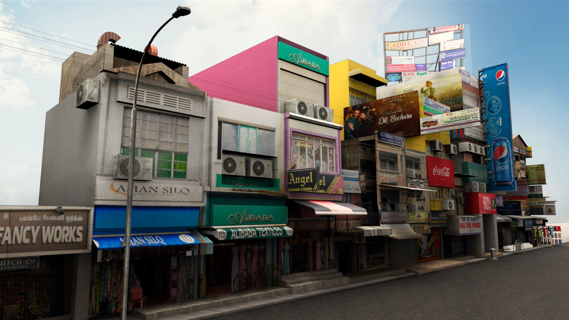 market bazaar street 2 road 3d model 3D model_10