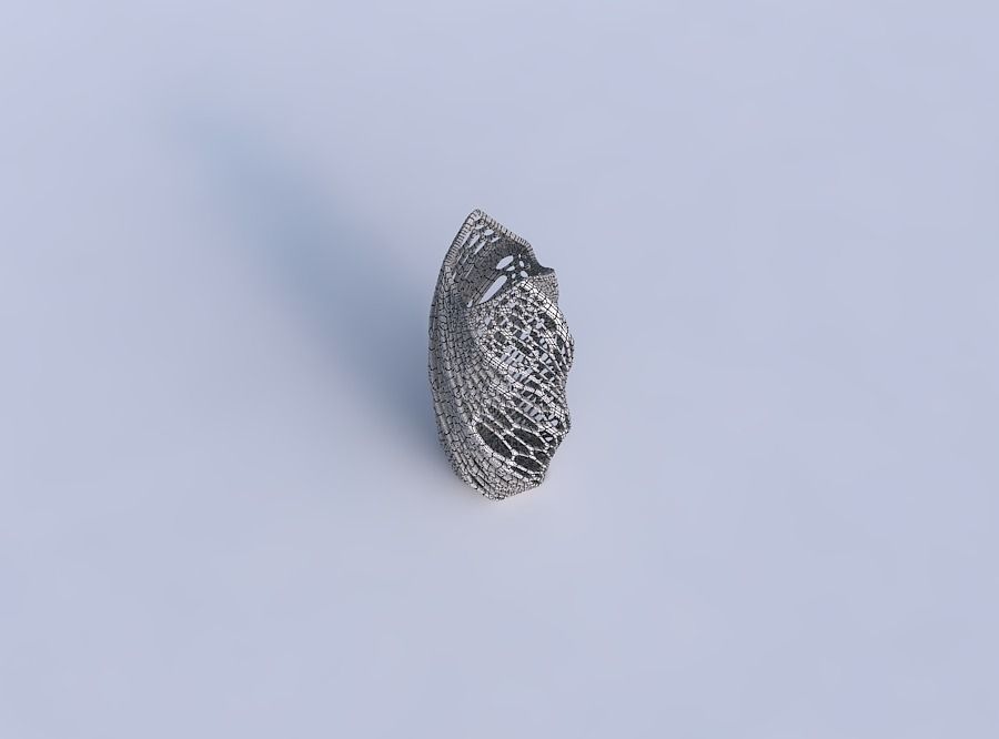 Vase twisted double arc hexagon with fine organic lattice 3D print model_6