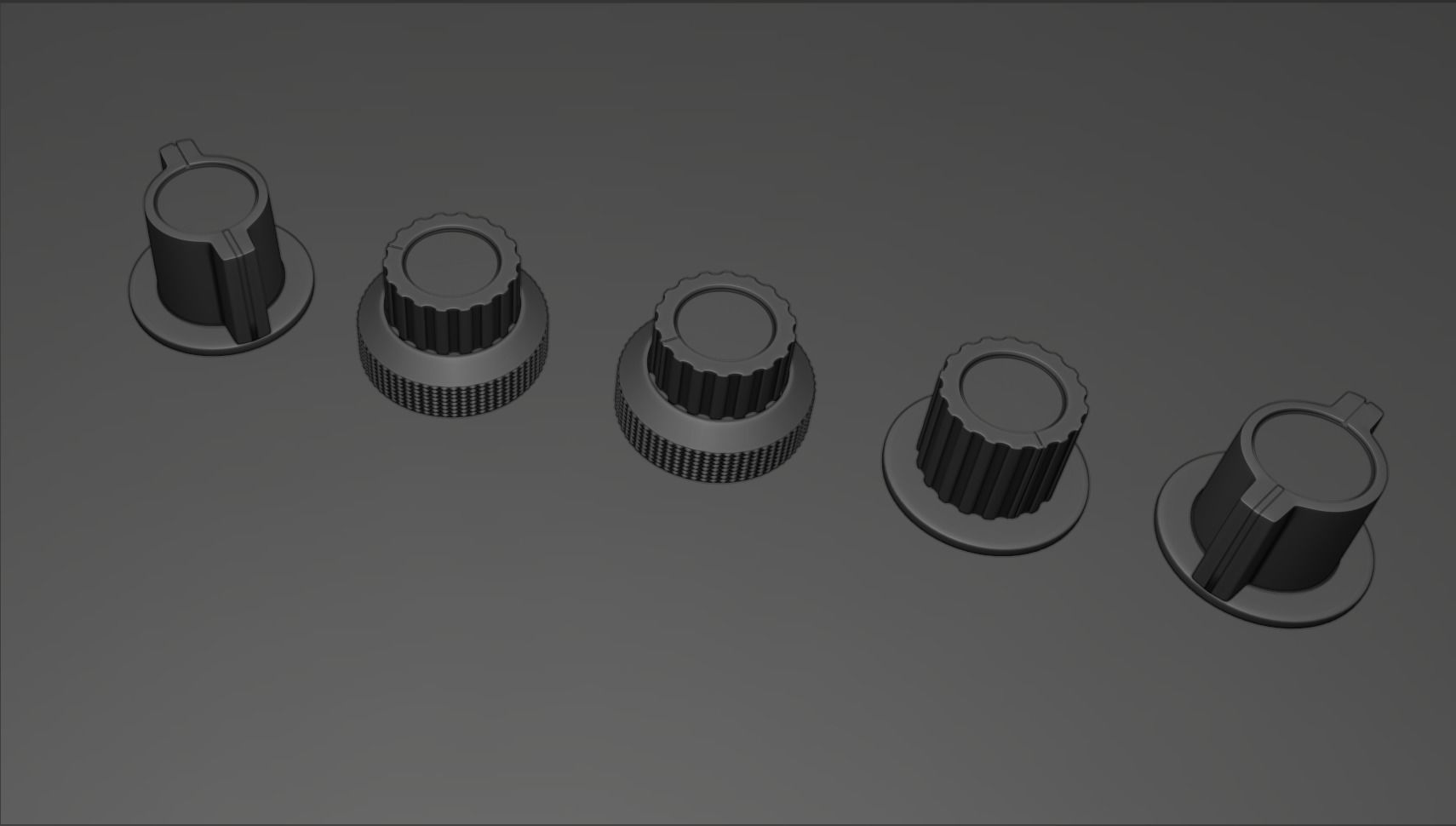 Neve 1073 Console Audio Knobs 3D model_4