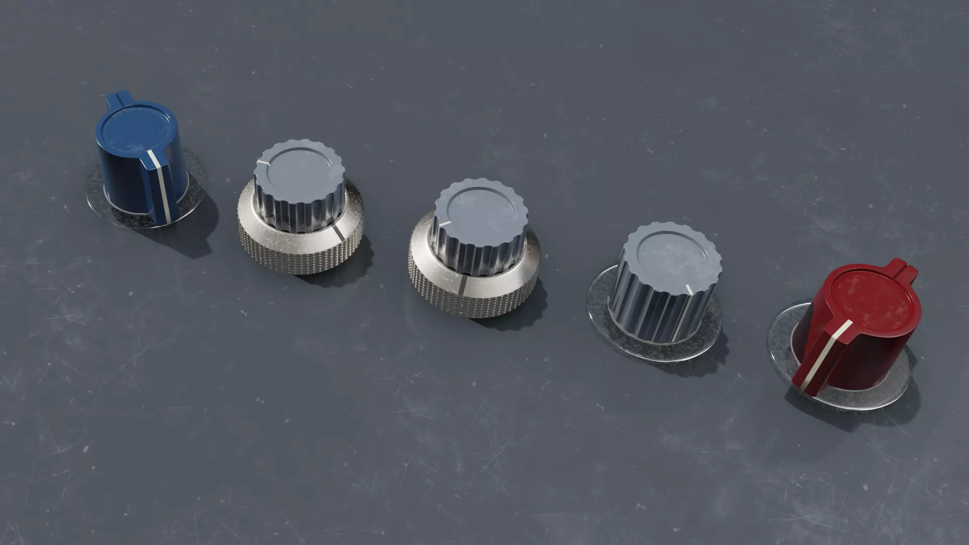 Neve 1073 Console Audio Knobs 3D model_0
