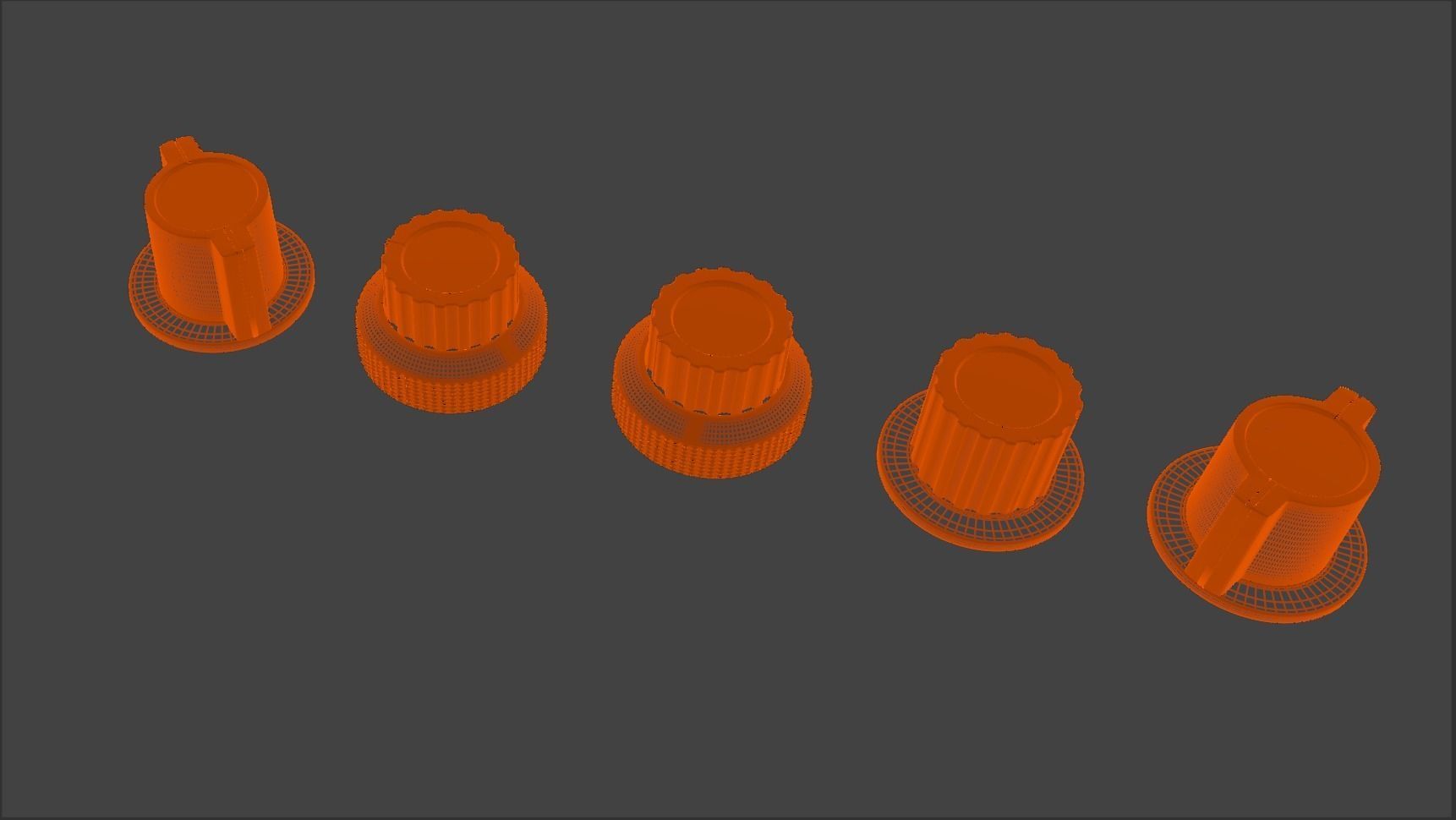 Neve 1073 Console Audio Knobs 3D model_2