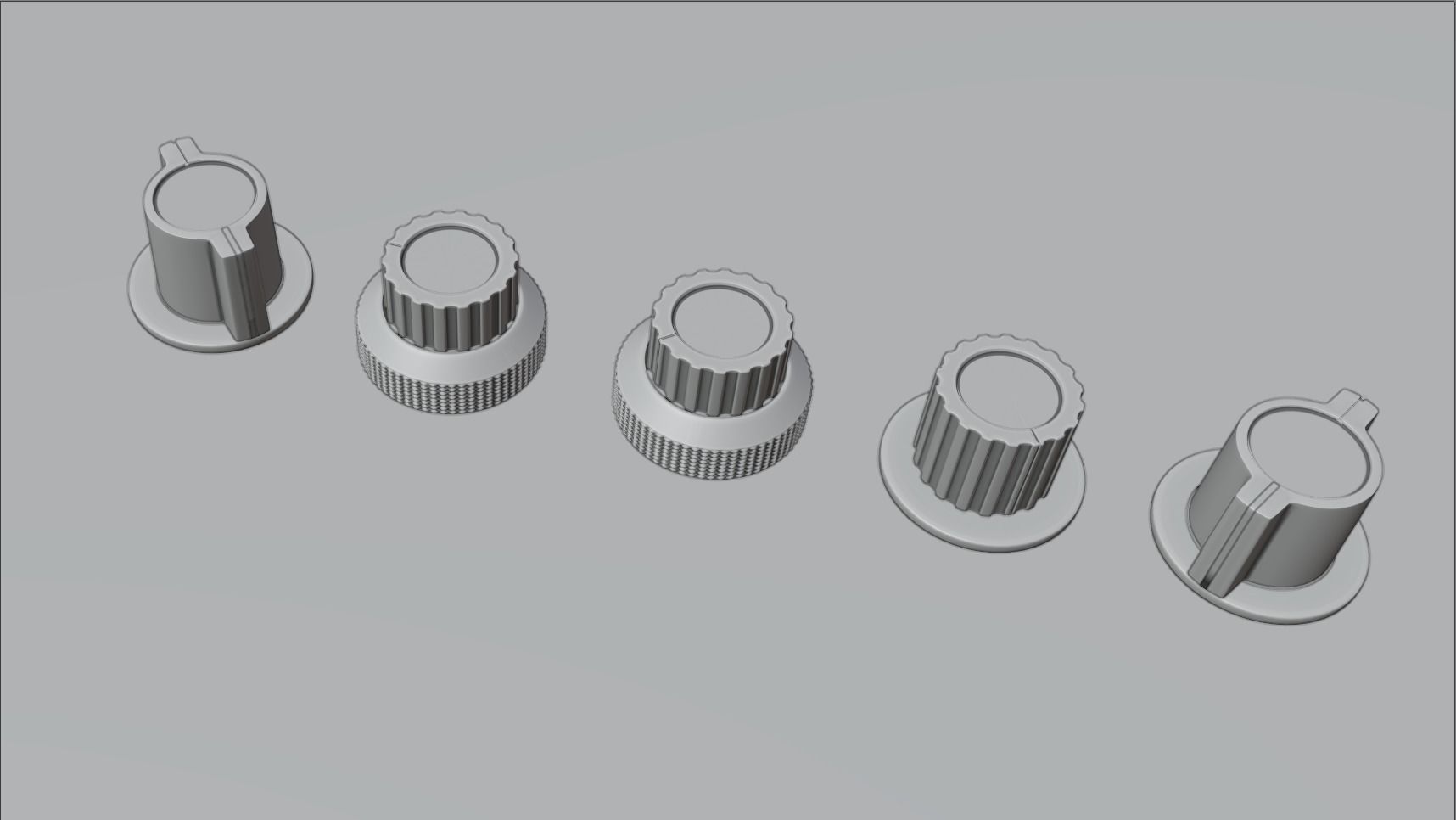 Neve 1073 Console Audio Knobs 3D model_1