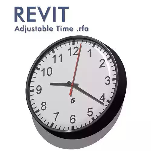 Revit 14-inch analog wall clock 3D model
