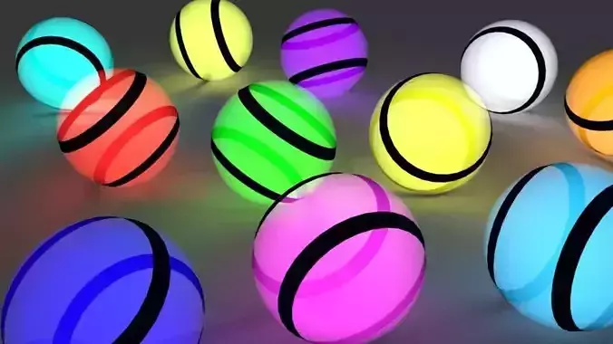 Coloured Stripped Balls