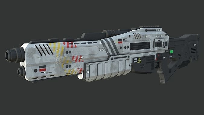 Sci-Fi Shotgun  Low-poly 3D model