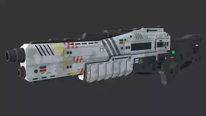 Sci-Fi Shotgun  Low-poly 3D model