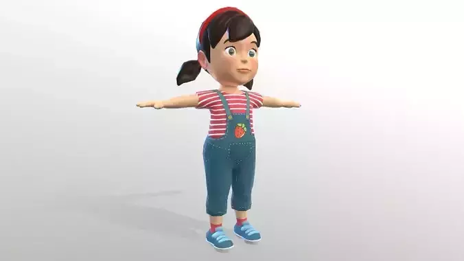 Cartoon Style Children Girl 
