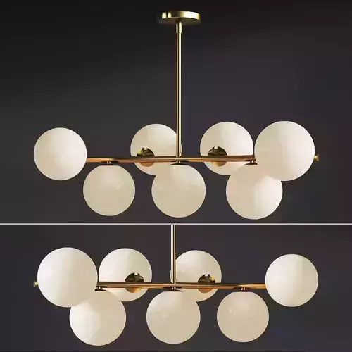Sphere Stem 7 Light Chandelier Westelm 3D model