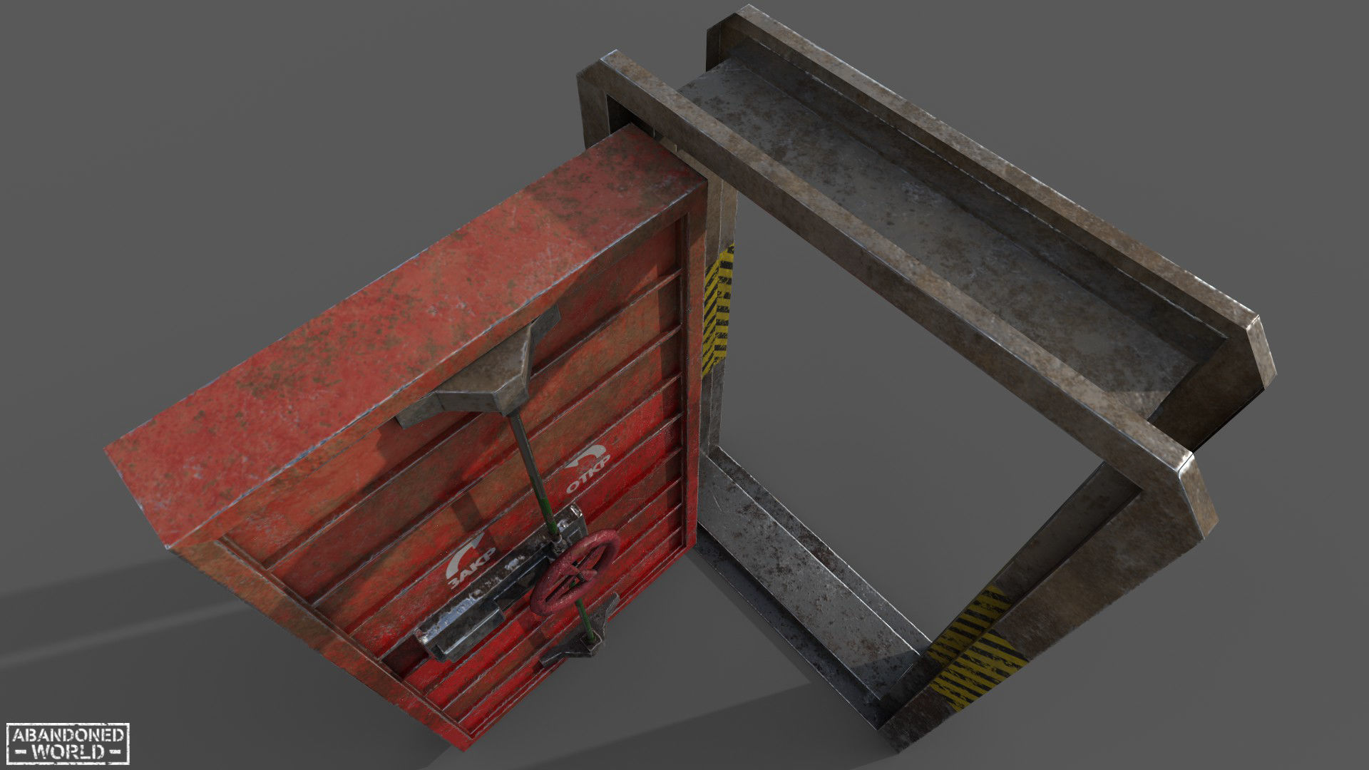 Hermetic Door Low-poly 3D model_5