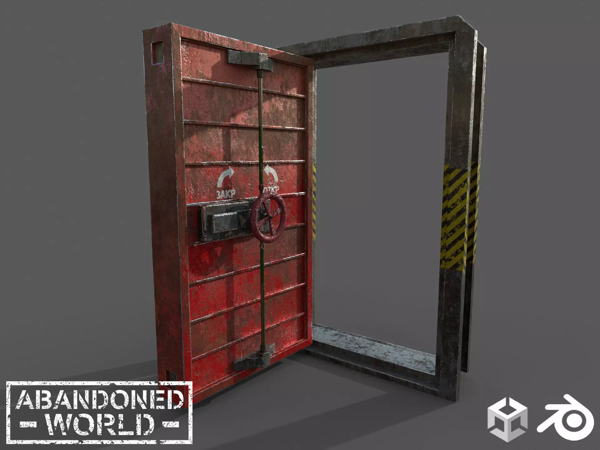 Hermetic Door Low-poly 3D model_0
