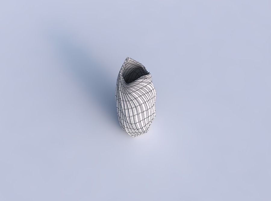 Vase twisted double arc hexagon with wavy extruded lines 4 3D print model_6