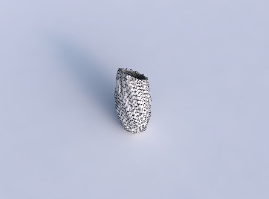 Vase twisted bent hexagon with twisted smooth ribbons  3D print model_6