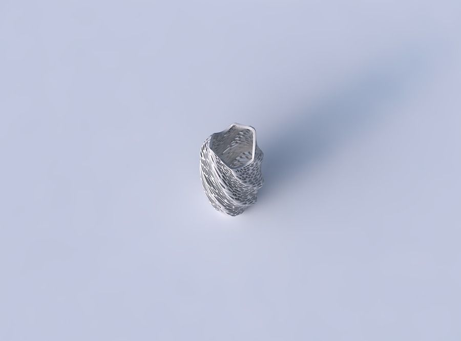 Vase twisted double arc hexagon with dense twisted organic la... 3D print model_2