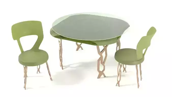 Conceptual table with 2 chairs