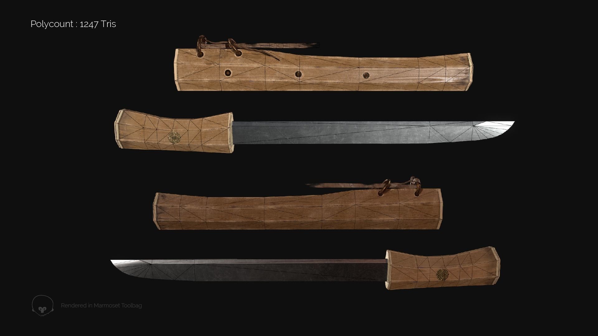 Hosindo Dagger Low-poly 3D model_5