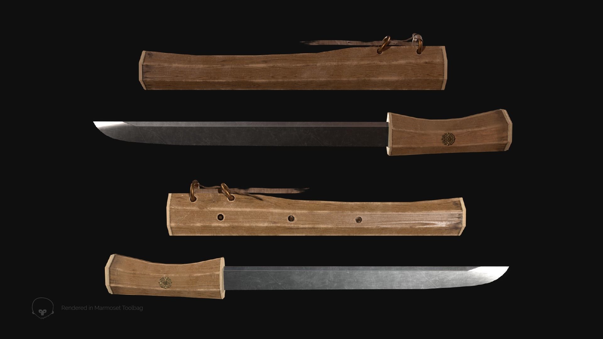 Hosindo Dagger Low-poly 3D model_2