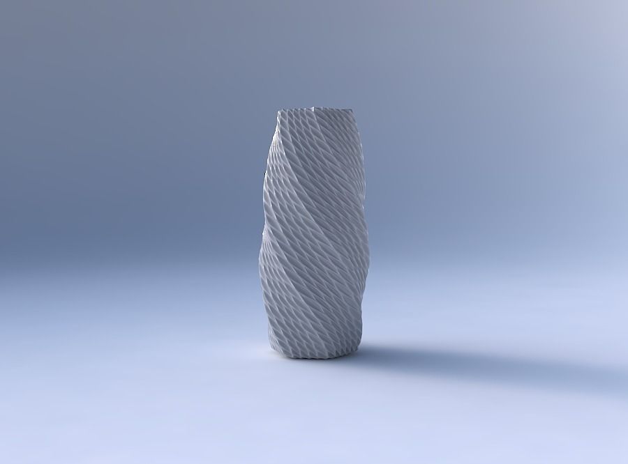 Vase twisted hexagon with bent extruded pattern 3D print model_4