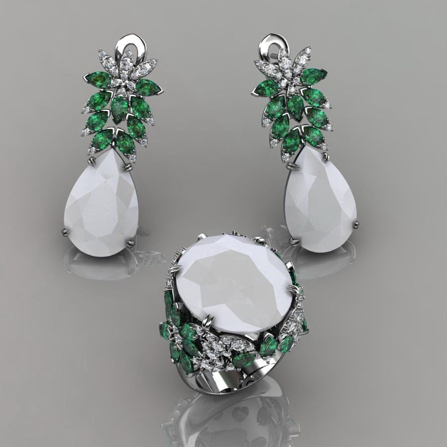 Ring and Earrings 60 3D print model_3