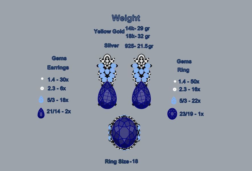 Ring and Earrings 60 3D print model_4